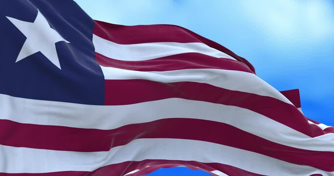 Seamless loop of Liberian flag.