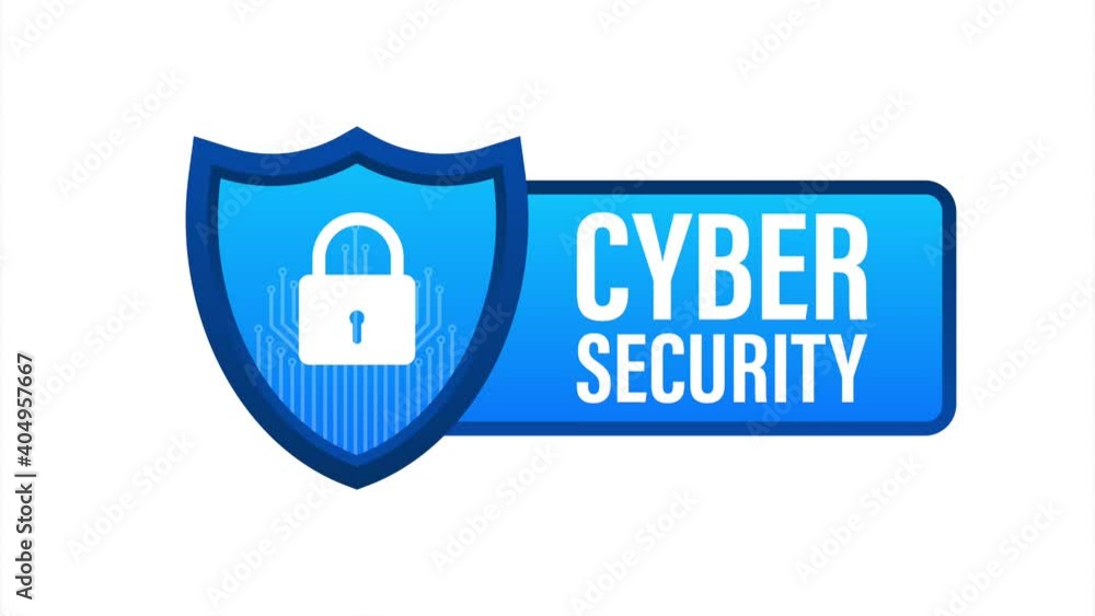 Poster cyber security logo with shield and check mark. security shield concept. internet security. stock il