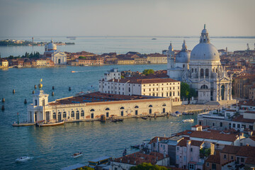 St. Mary's Cathedral from a bird's eye view in Venice at sunset