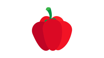 Vegetables. Red bell pepper, whole fruit and half. Vector illustration cartoon flat icon isolated on white