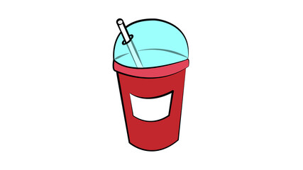 A take away glass of soda with a straw. Summer drinks