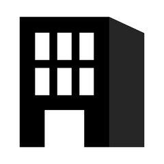 icon of building, silhouette style