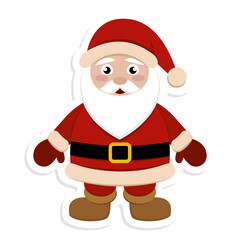 Isoalted santa claus. Christmas character - Vector illustration