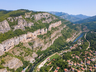 Fototapeta na wymiar Lakatnik Rocks at Iskar river and Gorge, Balkan Mountains, Bulgaria