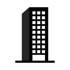 city building icon, silhouette style