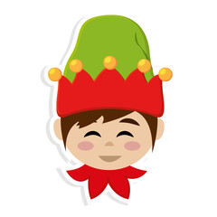 Isolated elf cartoon. Santas helper. Christmas character - Vector