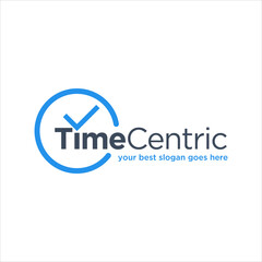 time centric investment logo design vector