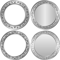 set of round gray metallic frames