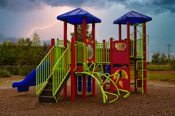 Amusement Park in Noranda during a thunderstorm