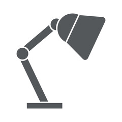desk lamp icon, silhouette style