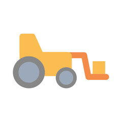 construction front loader truck icon, flat style