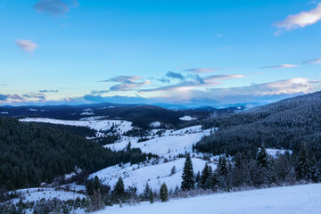 Fototapeta na wymiar Beautiful winter landscape in Kosanica (Montenrgro)