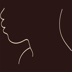 Abstract silhouette of a person, poster, card, vector