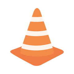 traffic cone icon, flat style