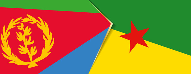 Eritrea and French Guiana flags, two vector flags.