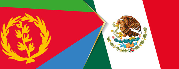 Eritrea and Mexico flags, two vector flags.