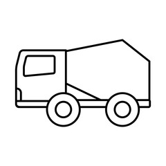 Fototapeta premium concrete mixer truck icon, line style