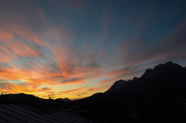 sunset in the mountains