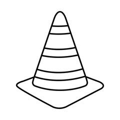 traffic cone icon, line style