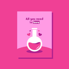 Valentine's day illustrations for cards poster or stickers