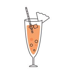 icon of tropical cocktail icon , colorful design