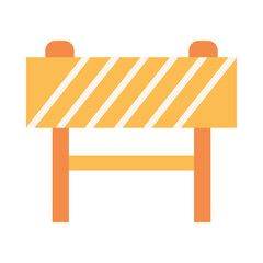 construction barrier icon, flat style