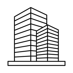 high rise office building icon, line style