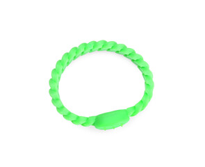 Insect repellent wrist band isolated on white, top view