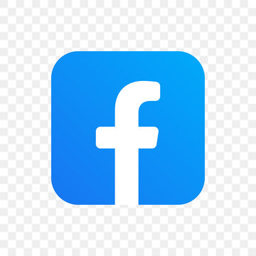 Odessa, Ukraine, Dec 12 2021: Facebook social media icon. Vector f logotype blue gradient sign with white letter f. Follow FB button for site and actions. Flat square, round corners. Facebook logo