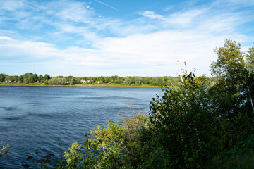 river and clouds