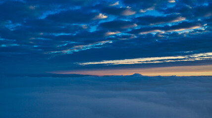 Mystical Aerial View of Sunrise Sunset