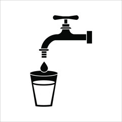 Drinking water tap vector icon on white background. color editable