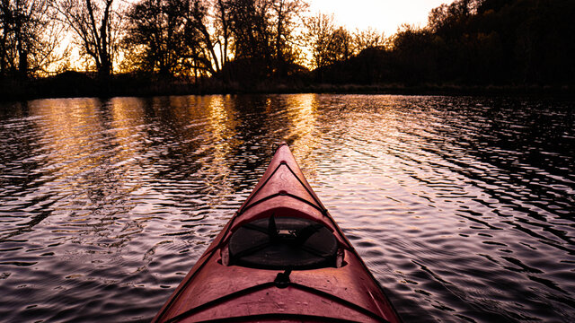 Kayak On Purple Lake