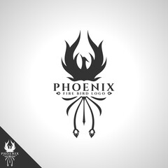 Phoenix Logo with Fire Bird Concept Bird Logo