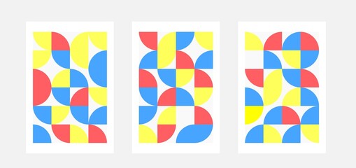 Obraz premium colorful abstract geometry bauhaus background with soft color