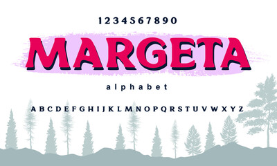 Margeta font. Elegant alphabet letters font and number. Classic Copper Lettering Minimal Fashion Designs. Typography fonts regular uppercase. vector illustration