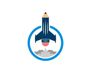 Circle shape with gliding pencil rocket inside