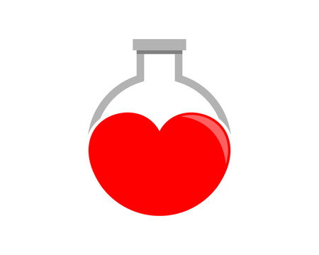 Combination laboratory test tube with love shape