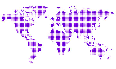 Fototapeta premium Geographical Dotted Map of the world