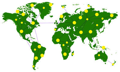 green world map vector illustration