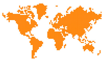 Yello Blocks Map of the world illustration