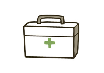 シンプルな救急箱のイラスト素材。十字のマーク。
