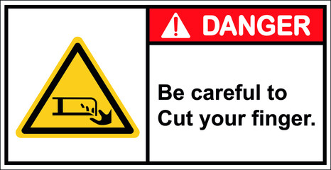 Cutting fingers, do not insert them.,Danger sign