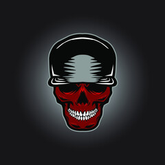 skull with hat illustration
