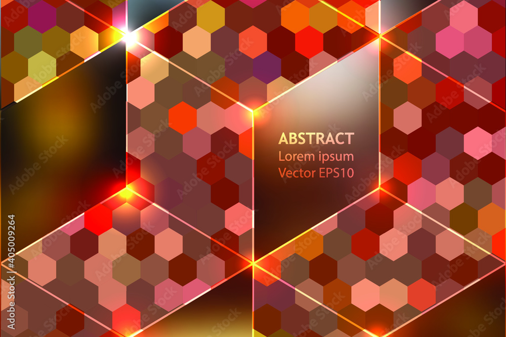 Poster abstract geometric background with glowing lines and glow effect. geometrical concept with lines and