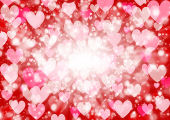 バレンタインの赤いハートのグラデーション背景2