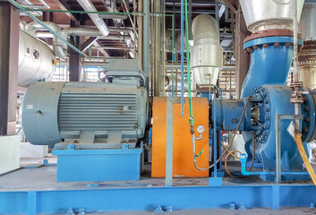 several water pumps with large electric motors
