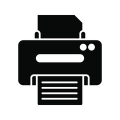 Printer outline and filled vector icon color editable