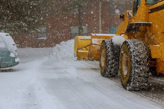 Snow removal after snowfall blizzards