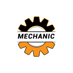 Gear Manufacturing service, industrial factory logo icon vector template.